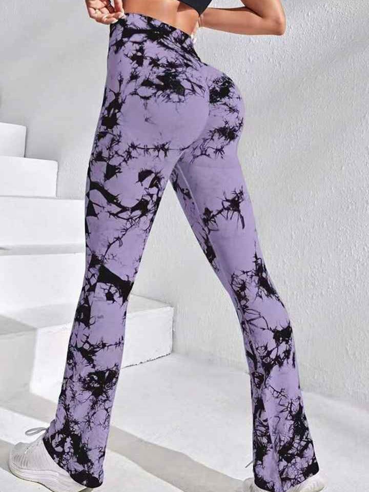 Women'S New Tie-Dye Micro Wide-Leg Pants High Waist Casual Yoga Pants For Girls - Image 5